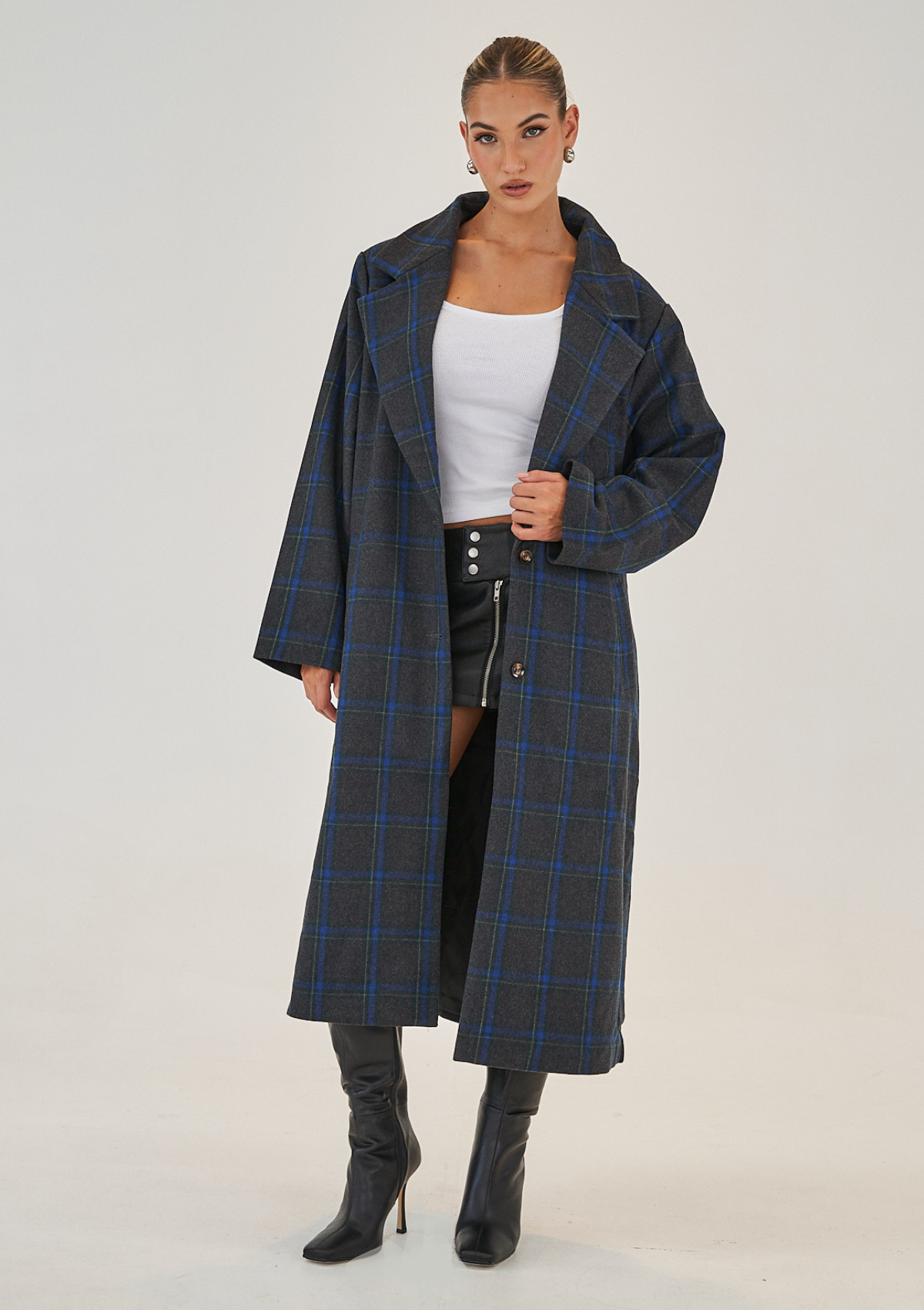 Stacey Coat - Blue Check
