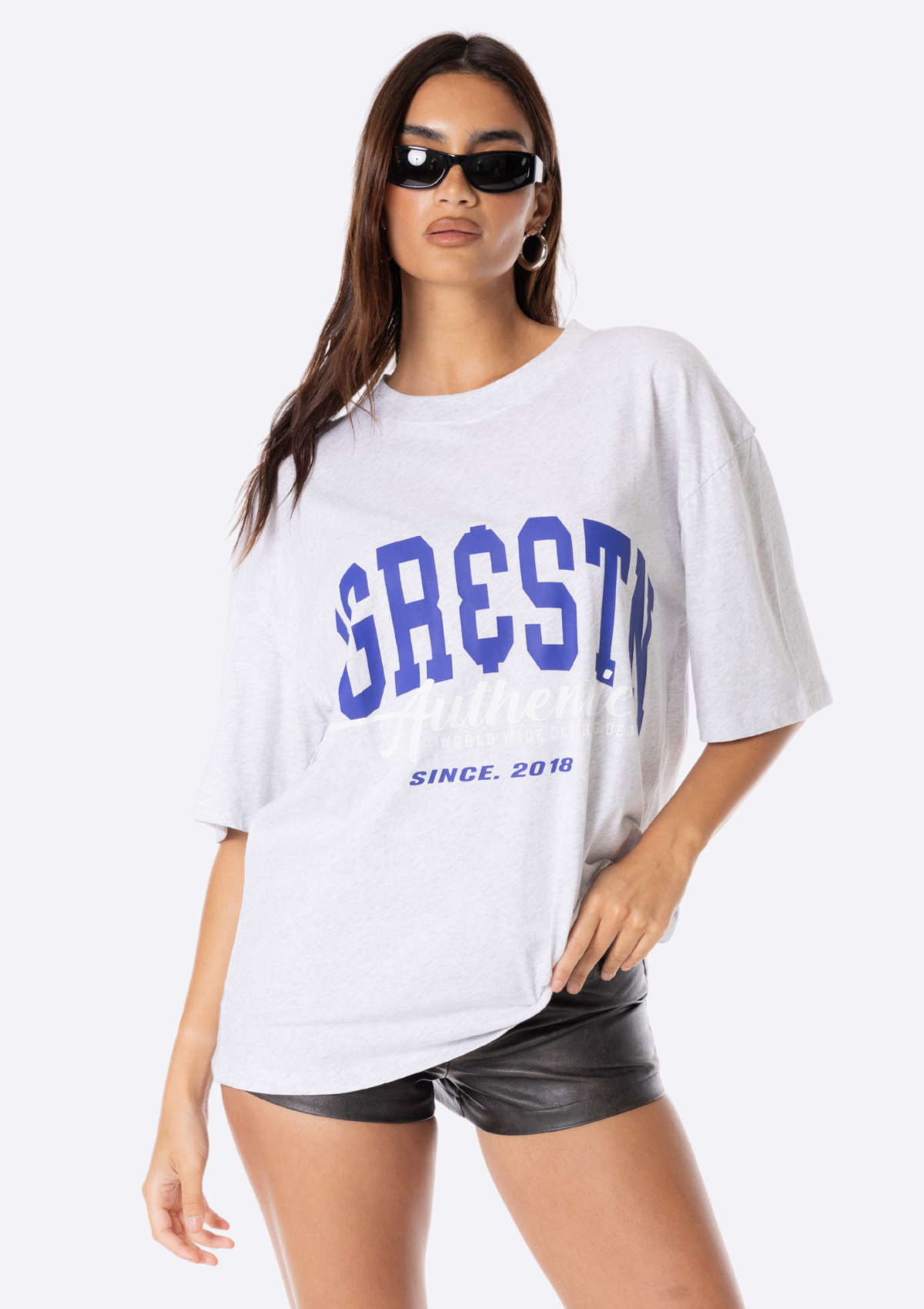State Oversized Tee - Grey Marle