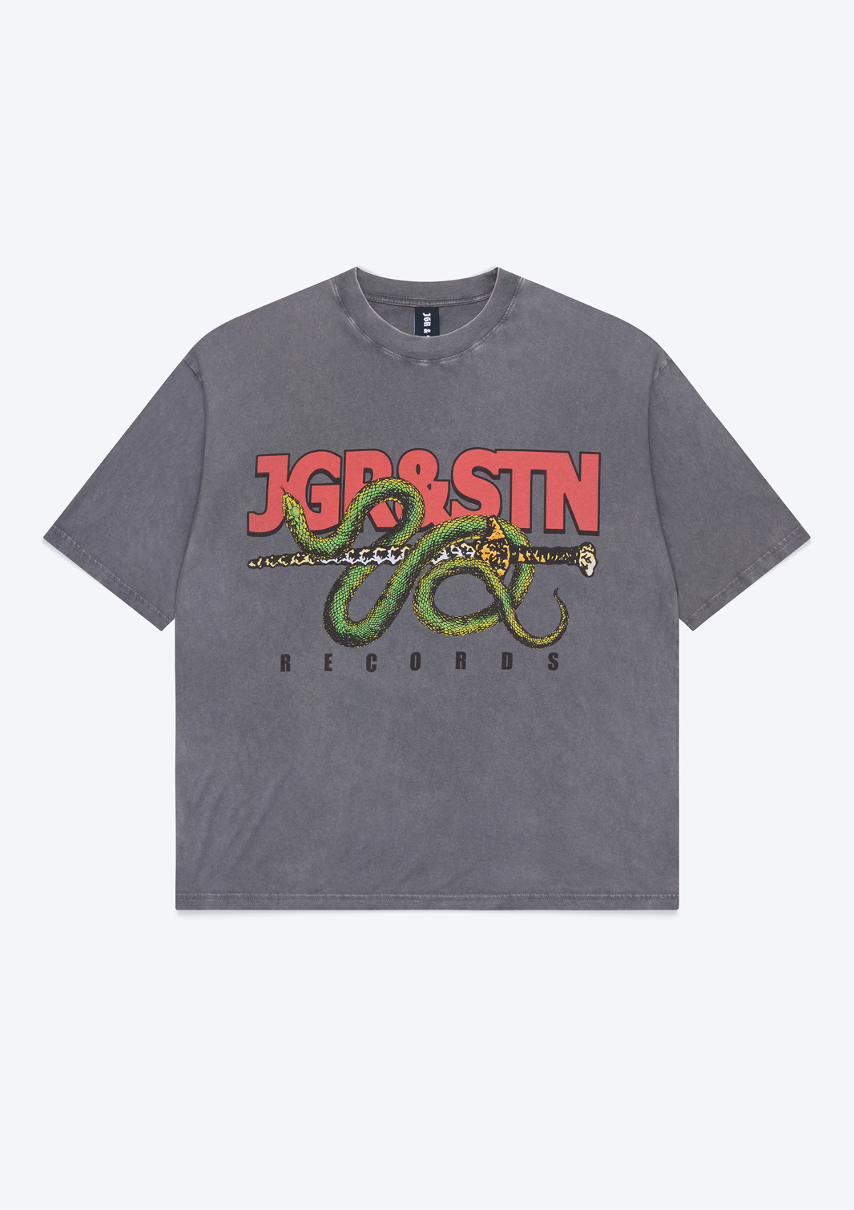 Records Oversized Tee - Charcoal