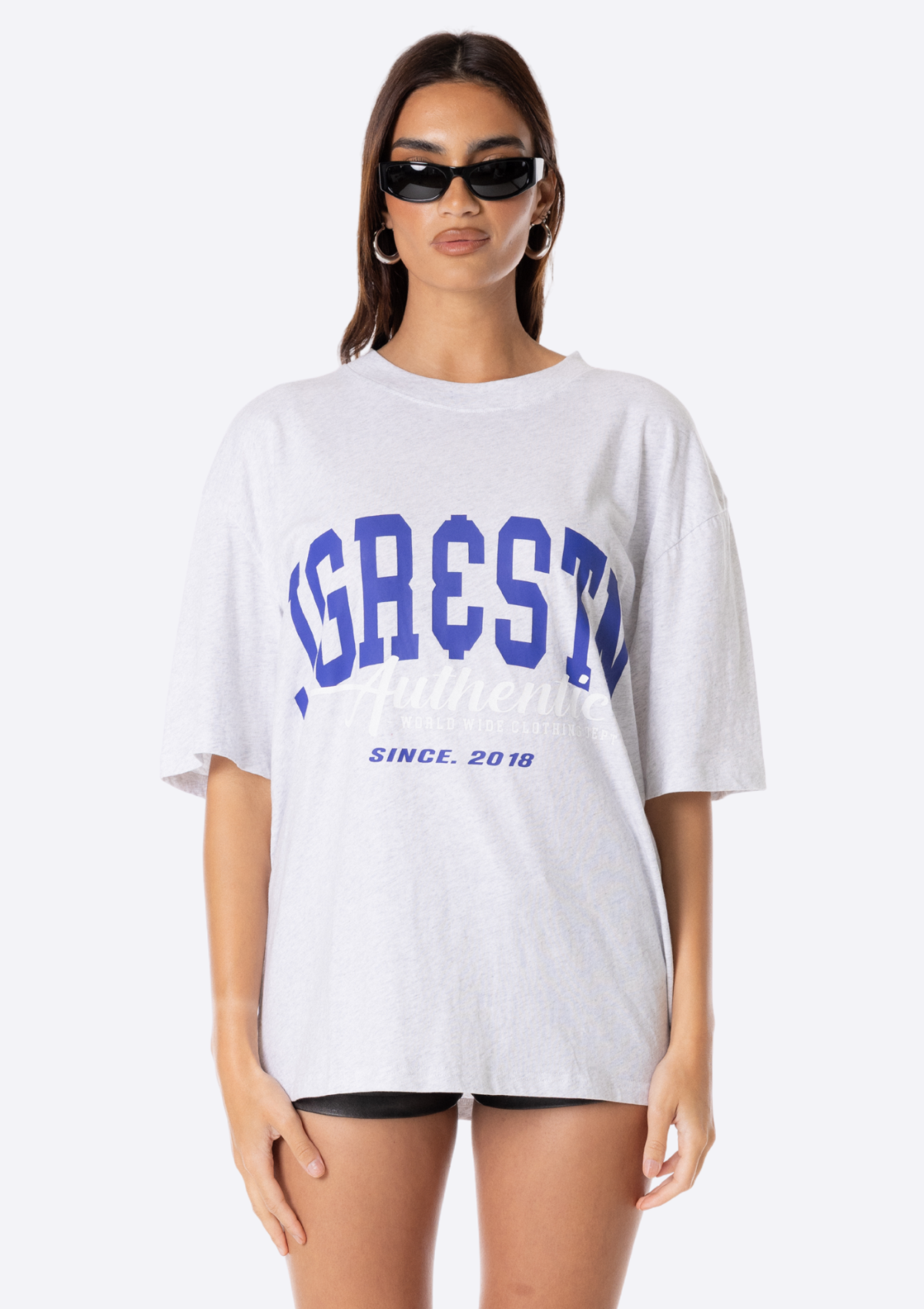 State Oversized Tee - Grey Marle