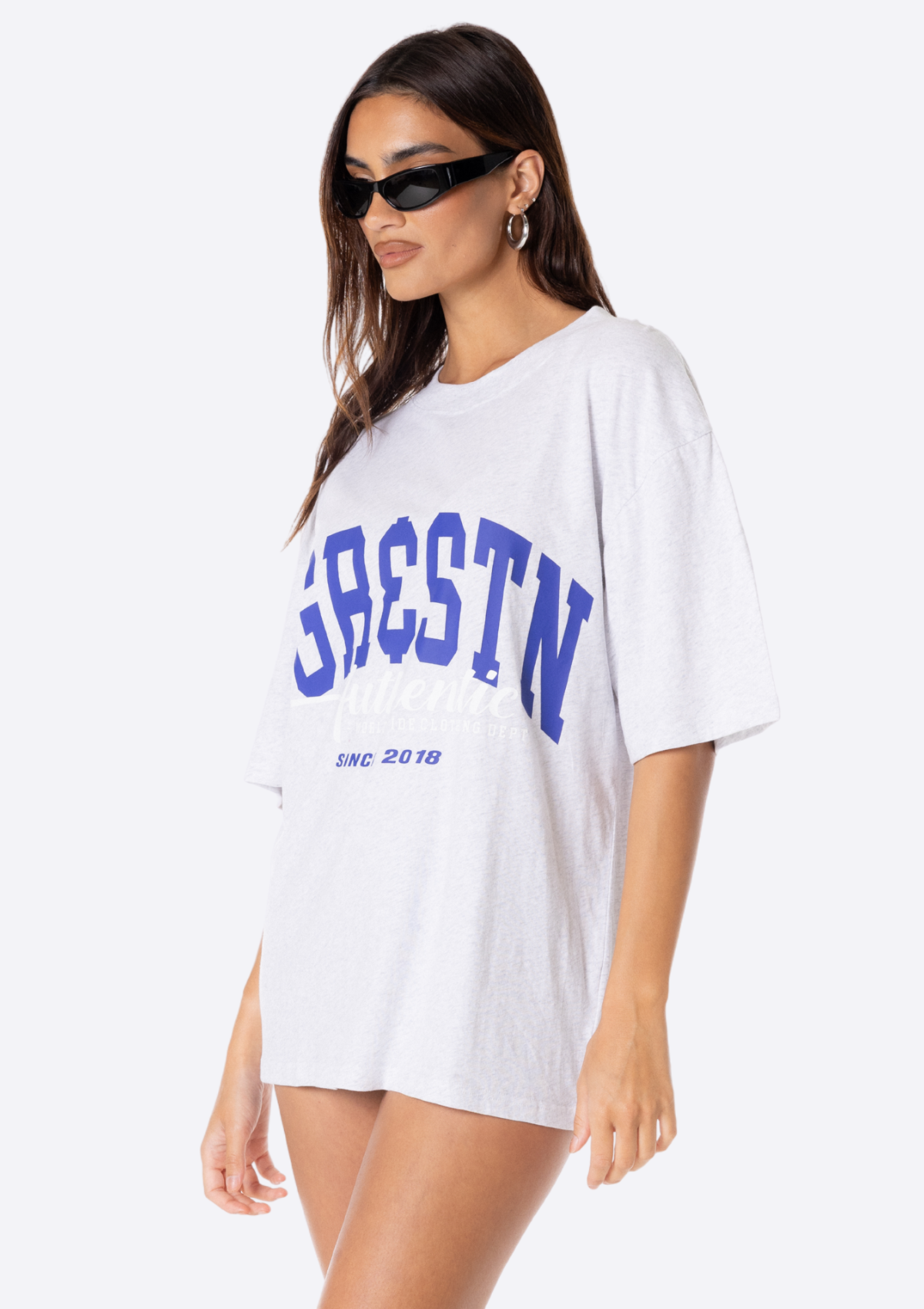 State Oversized Tee - Grey Marle