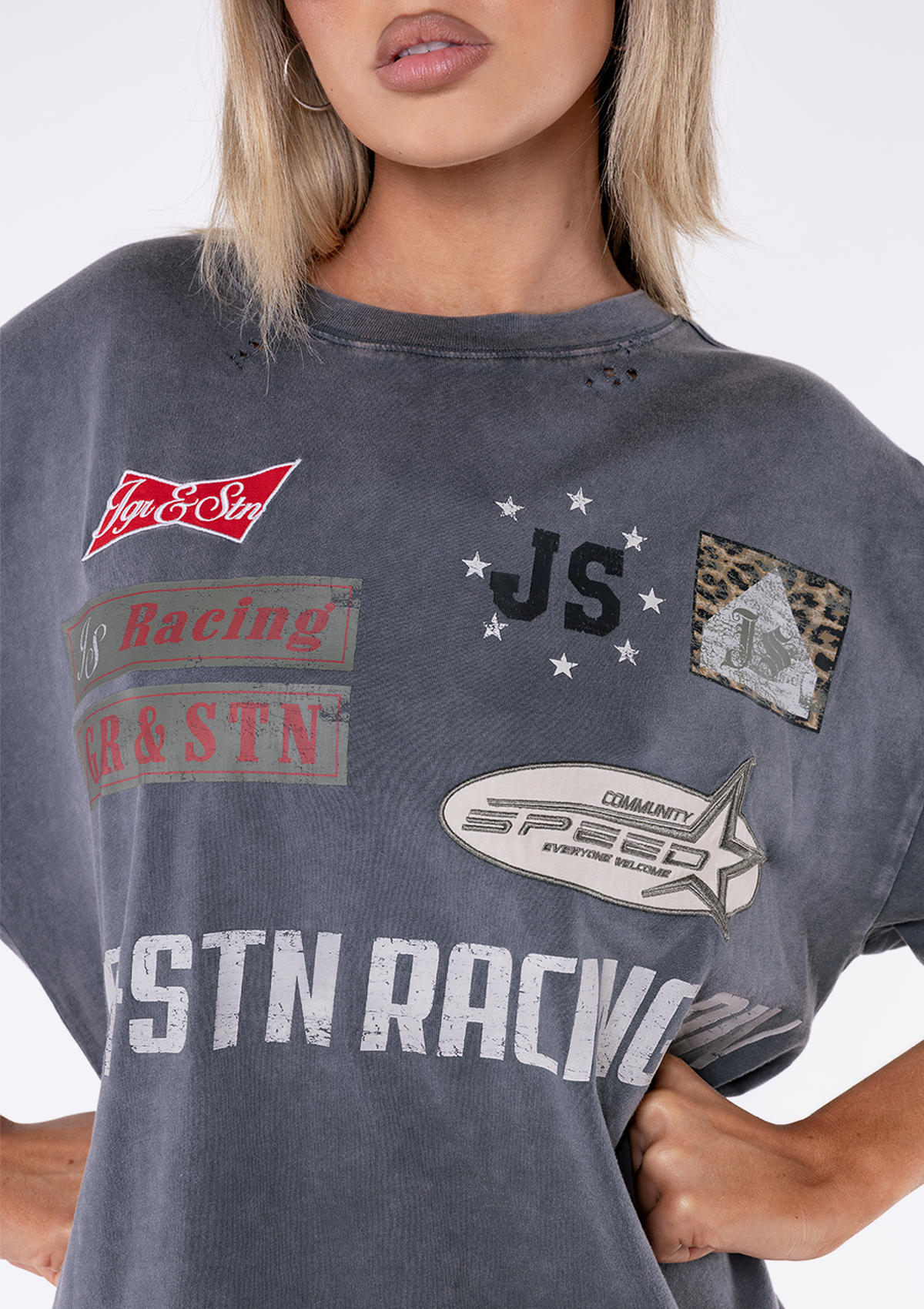 DRIFT DISTRESSED OVERSIZED TEE