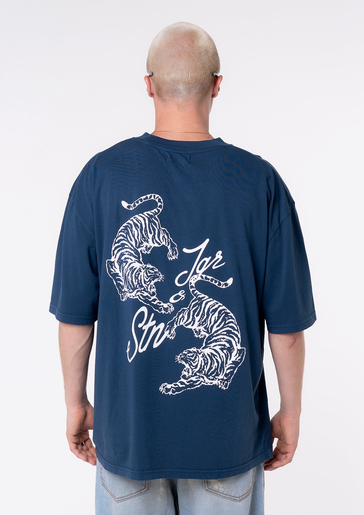 Tiger Oversized Tee - Navy