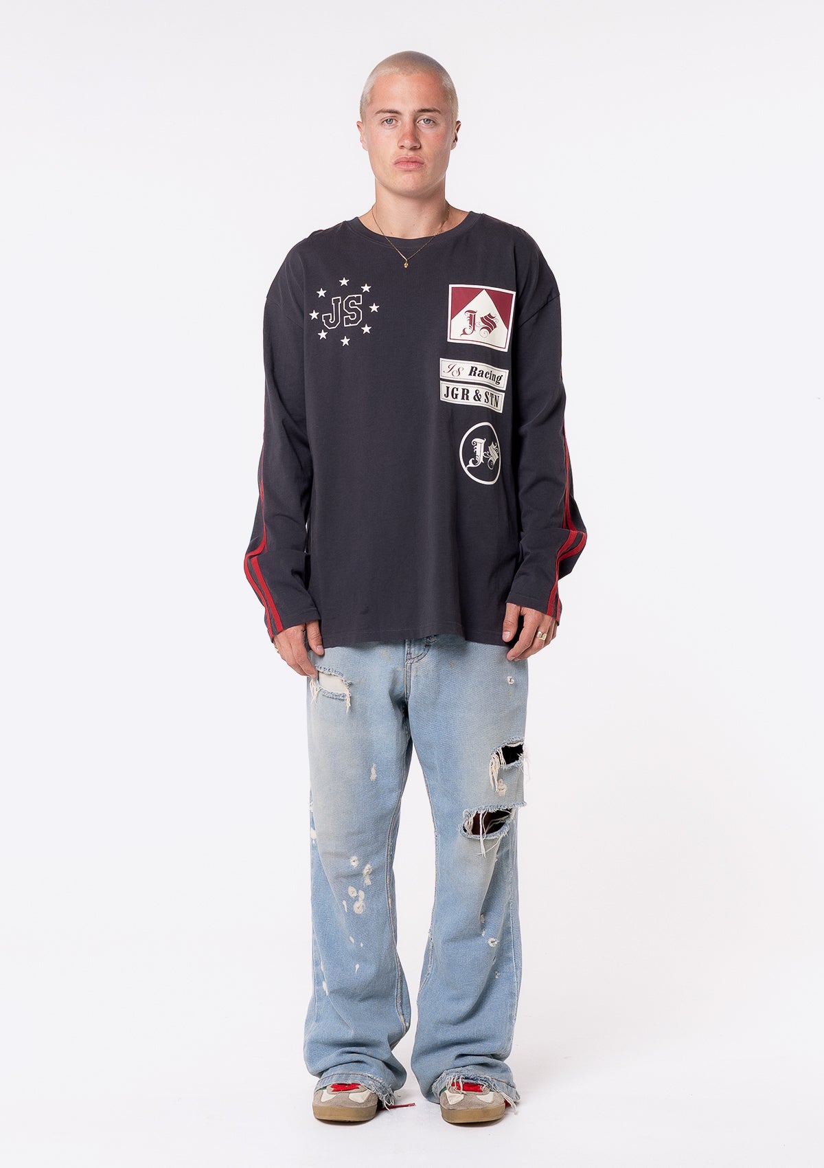 CHASE LONG SLEEVE OVERSIZED TEE (CHARCOAL)