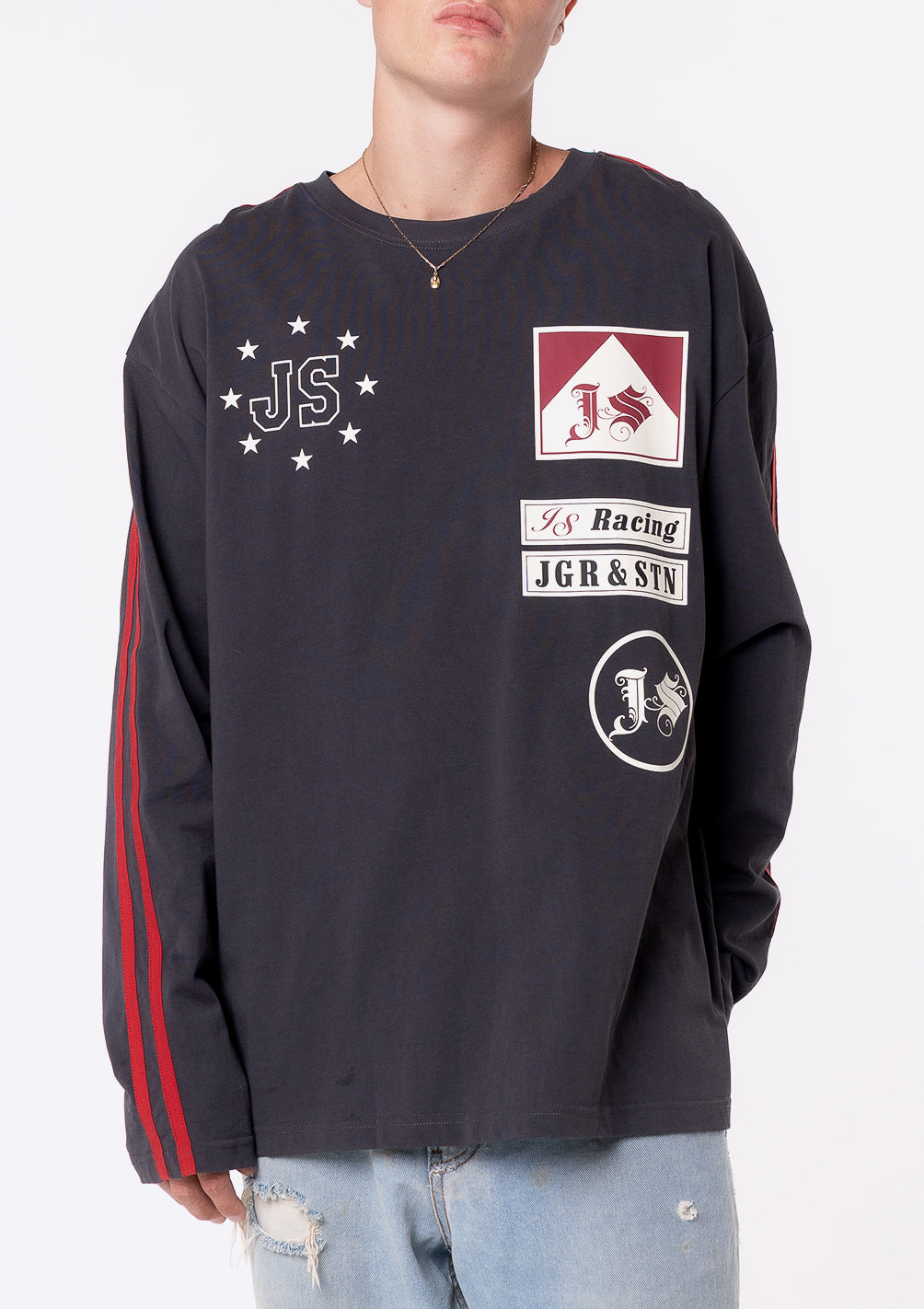 CHASE LONG SLEEVE OVERSIZED TEE (CHARCOAL)