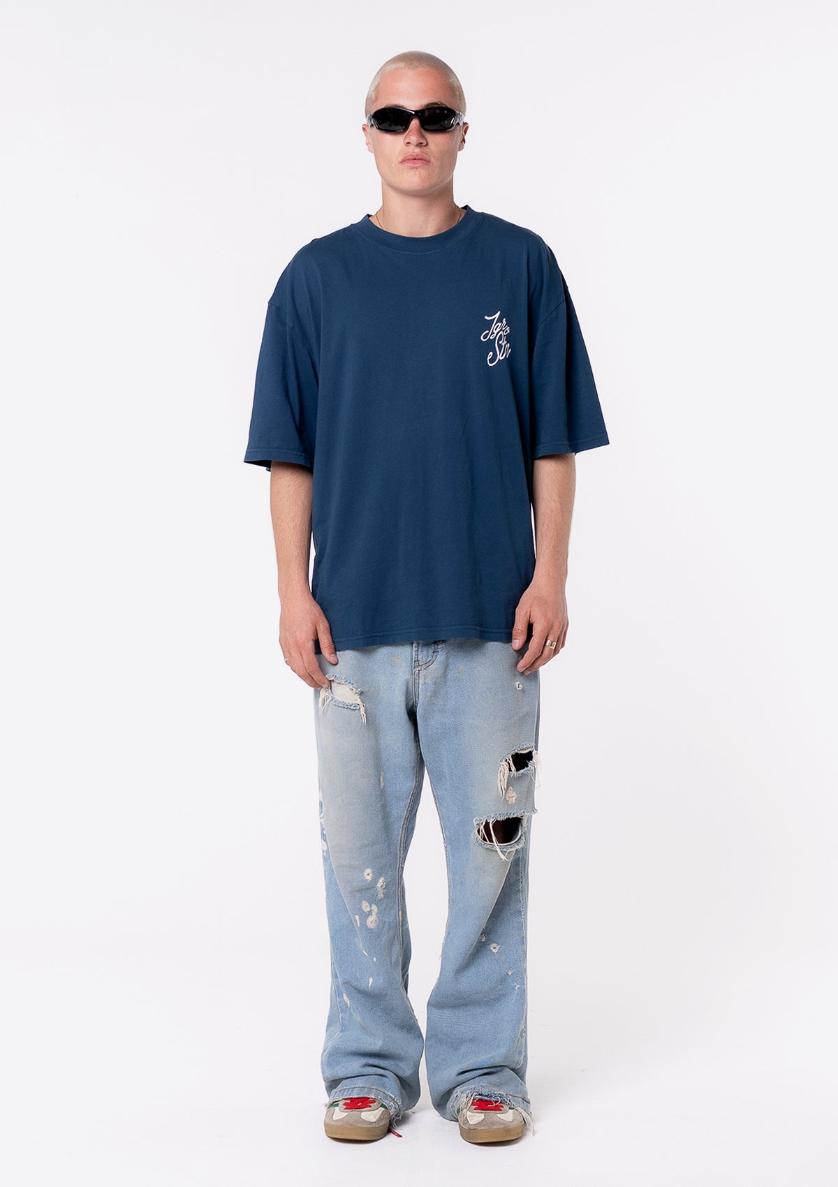 Tiger Oversized Tee - Navy