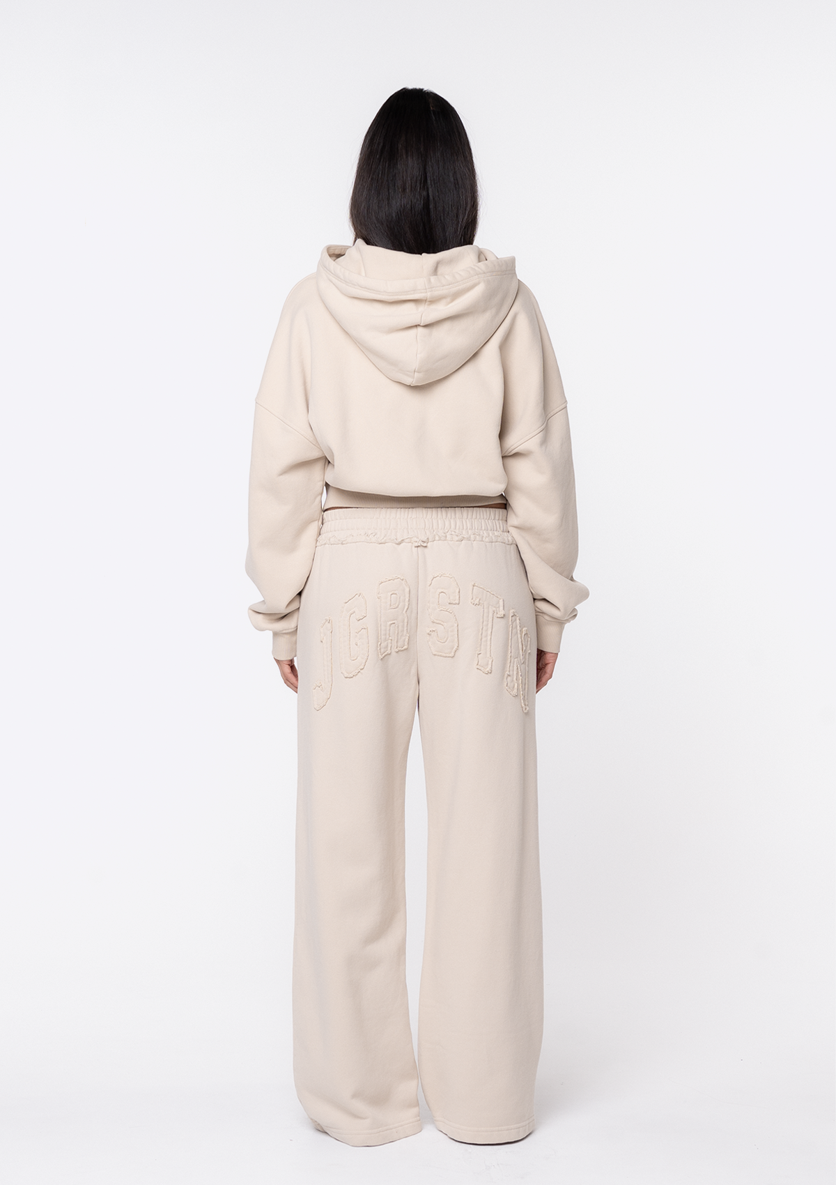 Mimi Distressed Track Pant - Beige