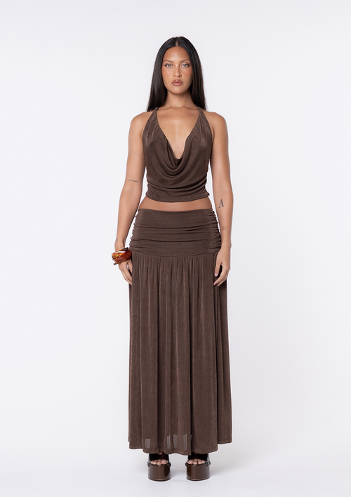 Maria Maxi Skirt - Chocolate