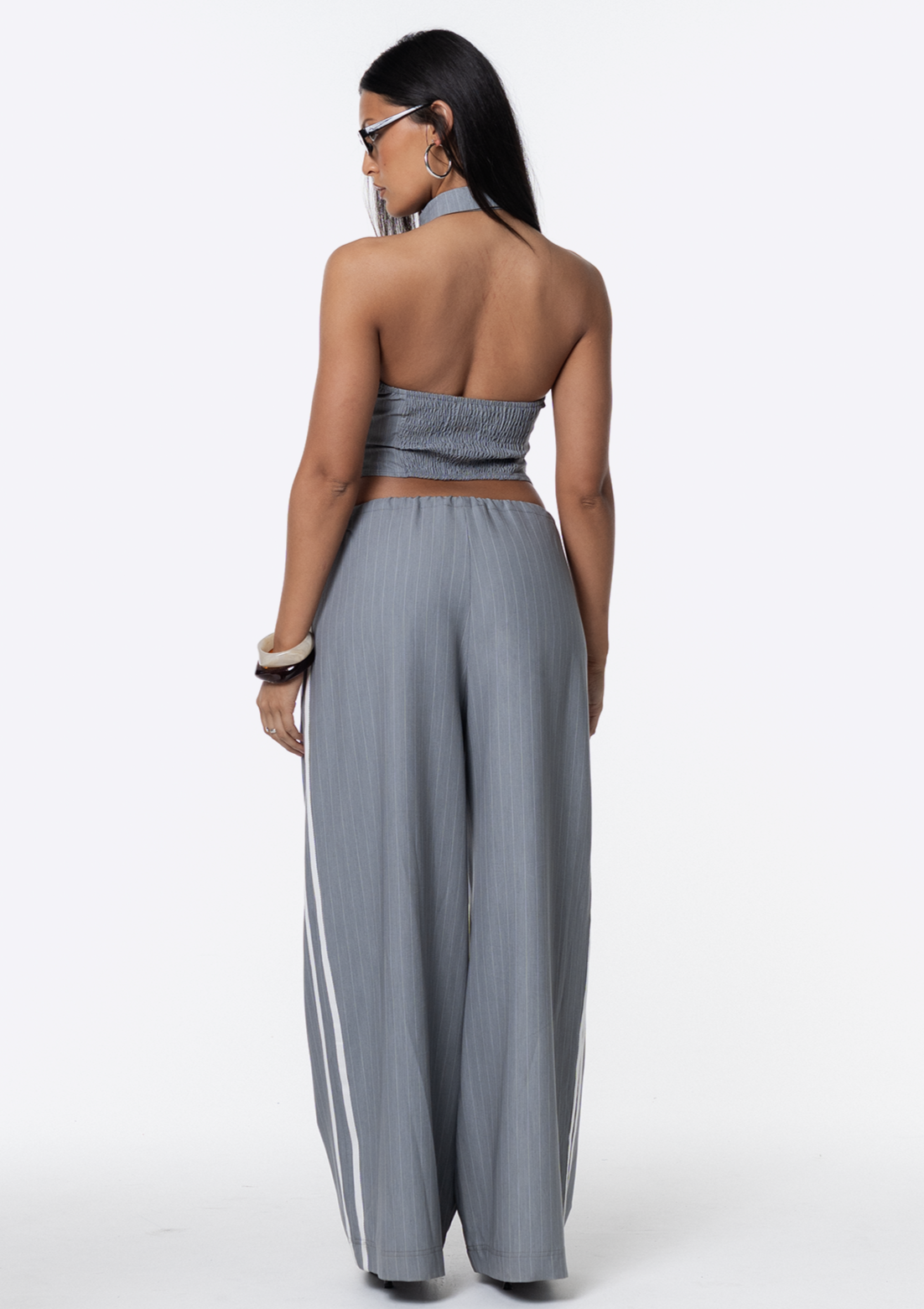 Remmie Pants - Grey Pinstripe