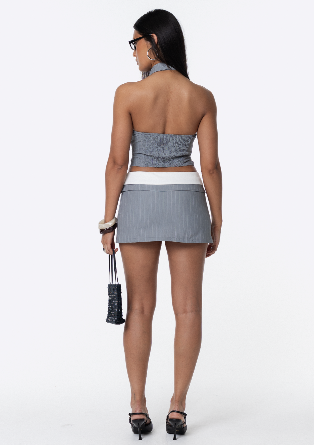 Blaze Top - Grey Pinstripe