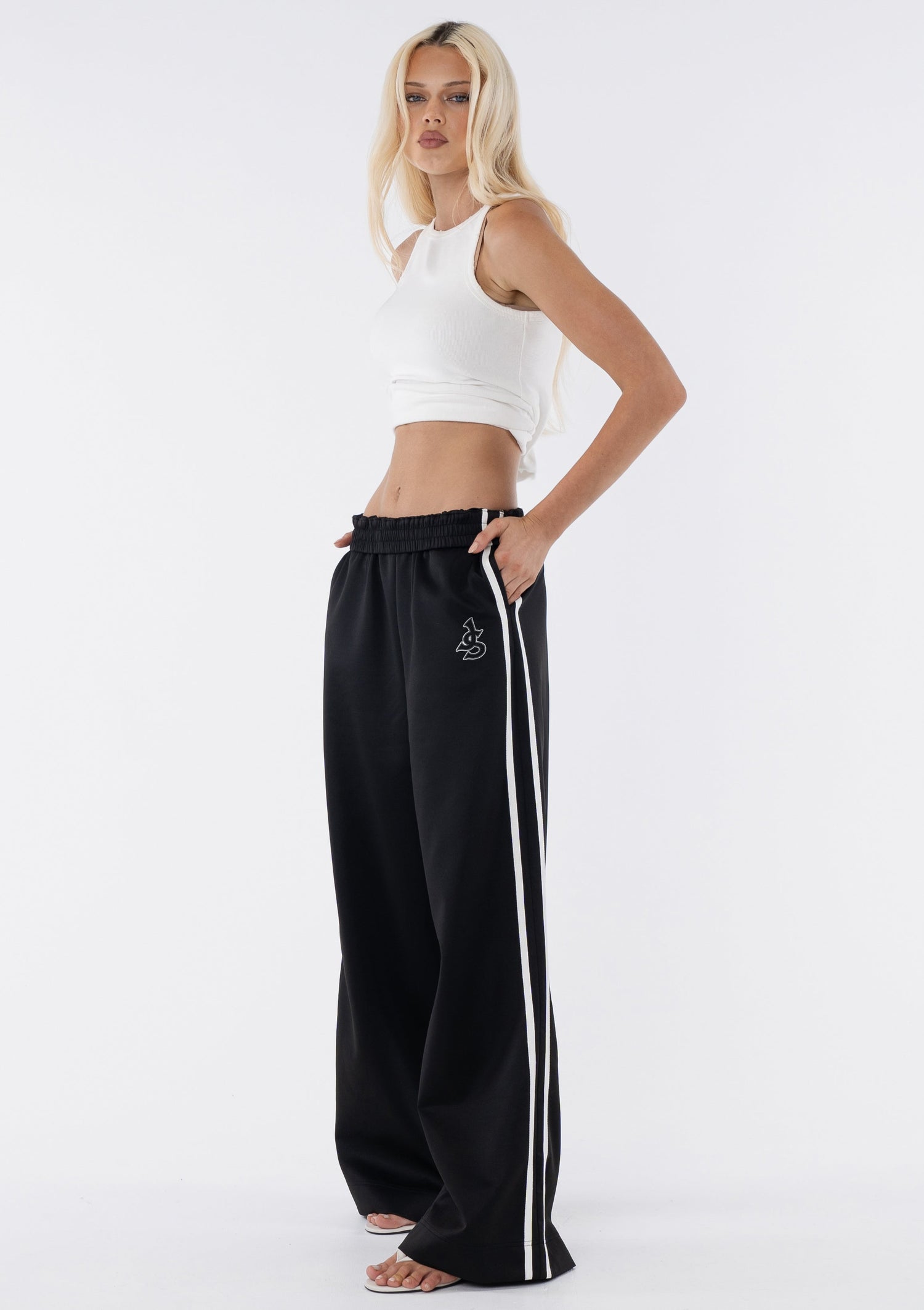 Ebony Wide Leg Track Pant