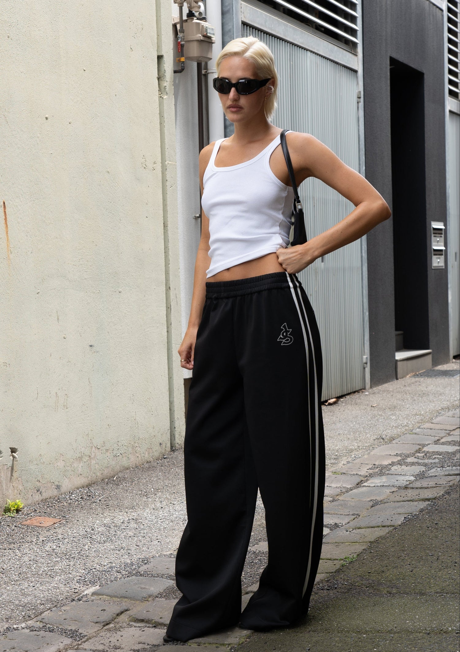 Ebony Wide Leg Track Pant