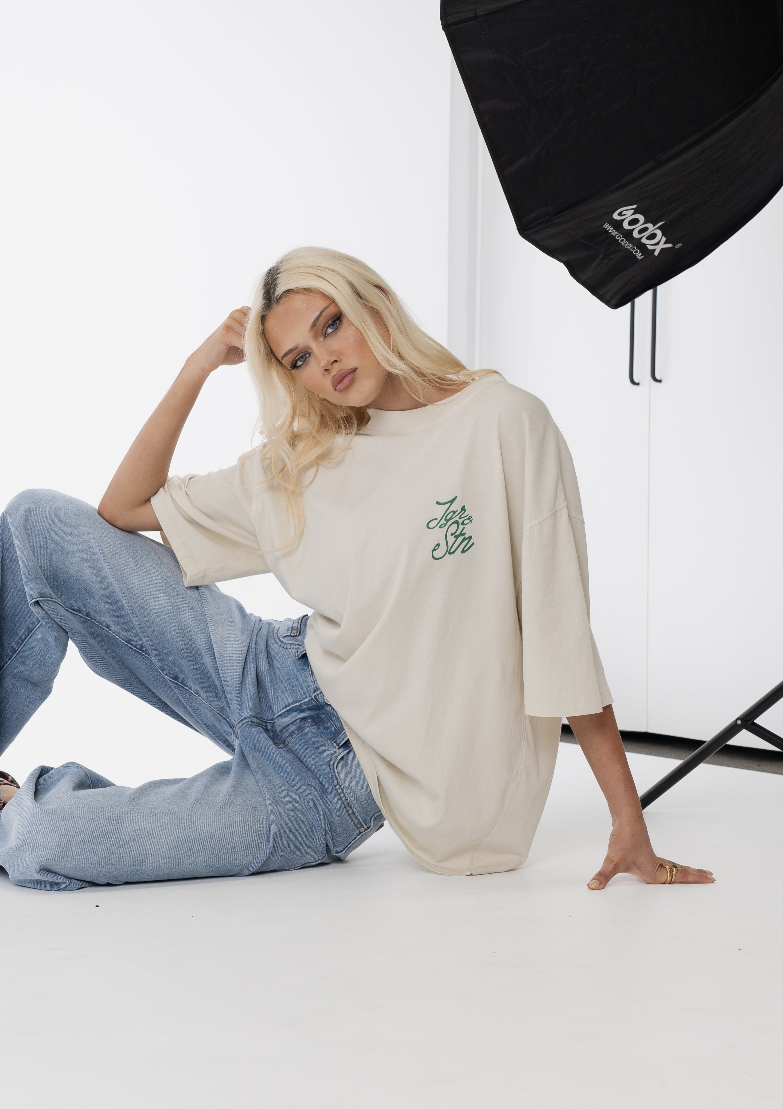 Tiger Oversized Tee - Ecru