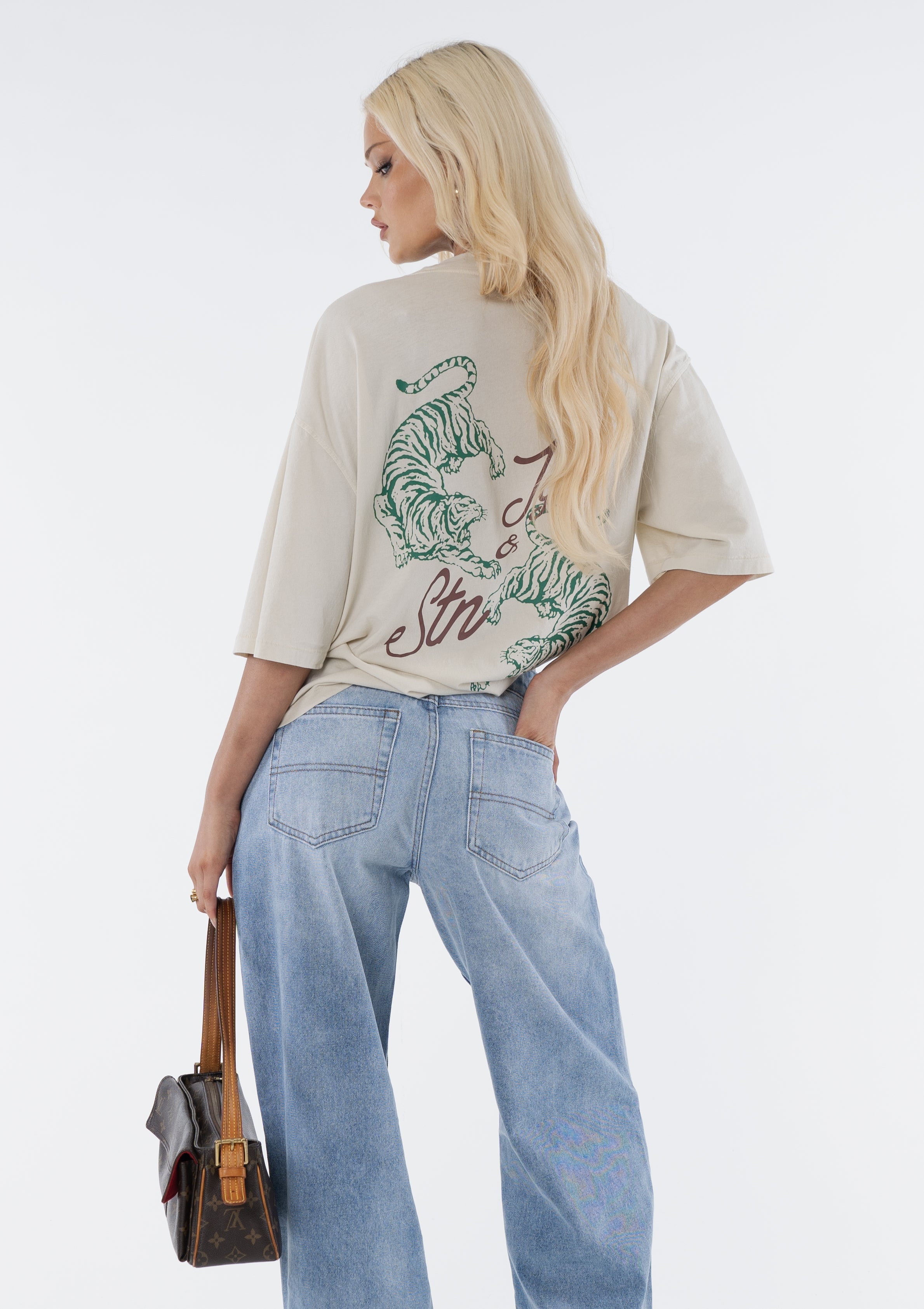 Tiger Oversized Tee - Ecru