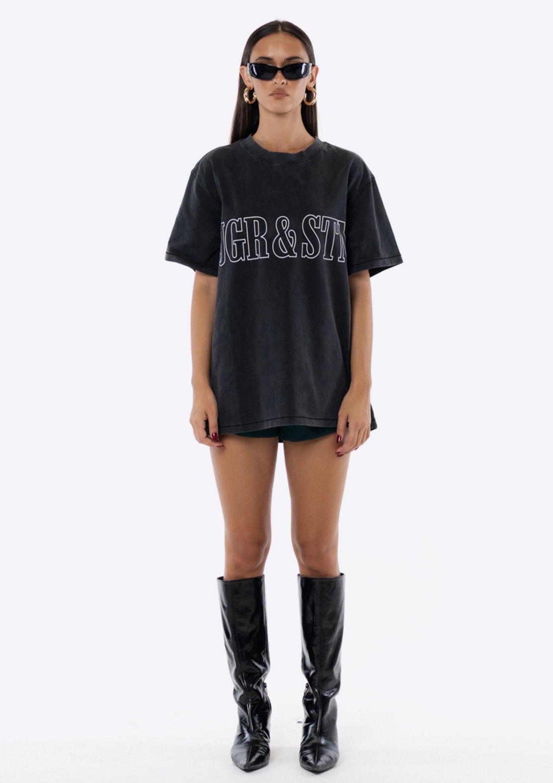 Arizona Oversized Tee - Washed Black