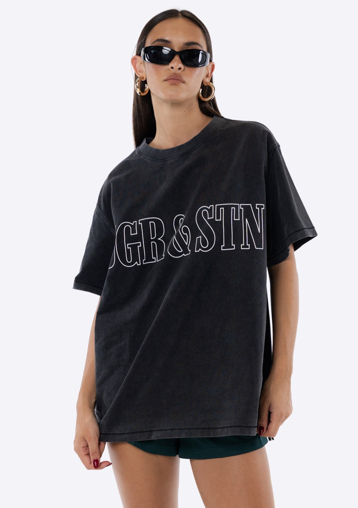 Arizona Oversized Tee - Washed Black