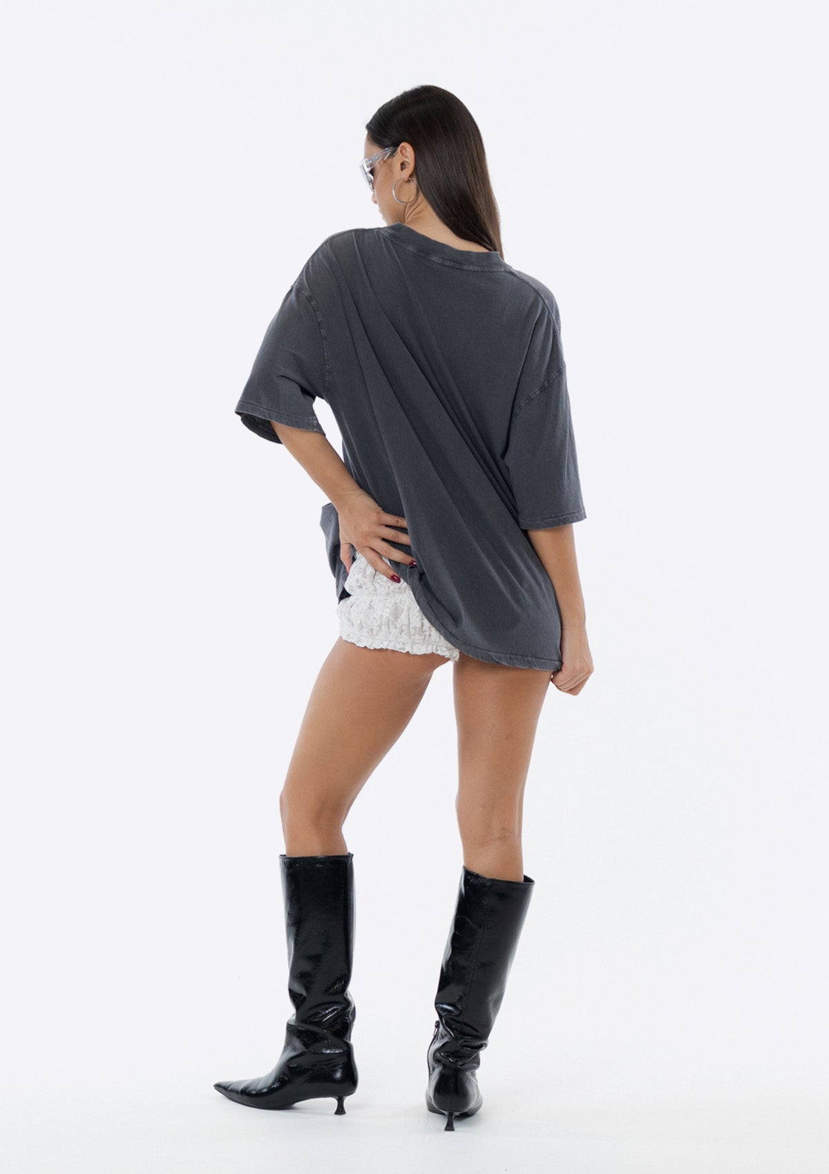 Drummer Oversized Tee - Charcoal