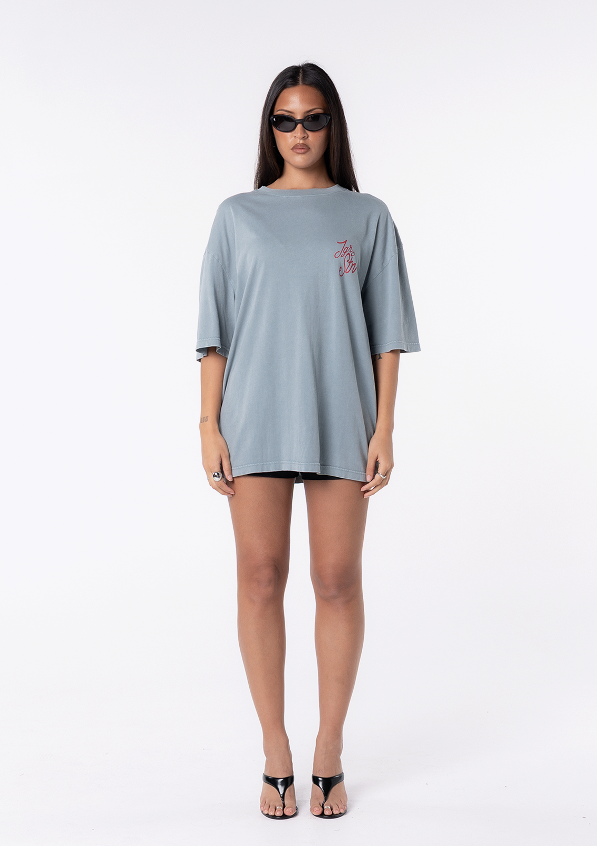 Blue oversized graphic T-shirt – Tiger Oversized Tee, view 2 of 5