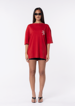 Red oversized graphic T-shirt – Tiger Oversized Tee, view 2 of 5