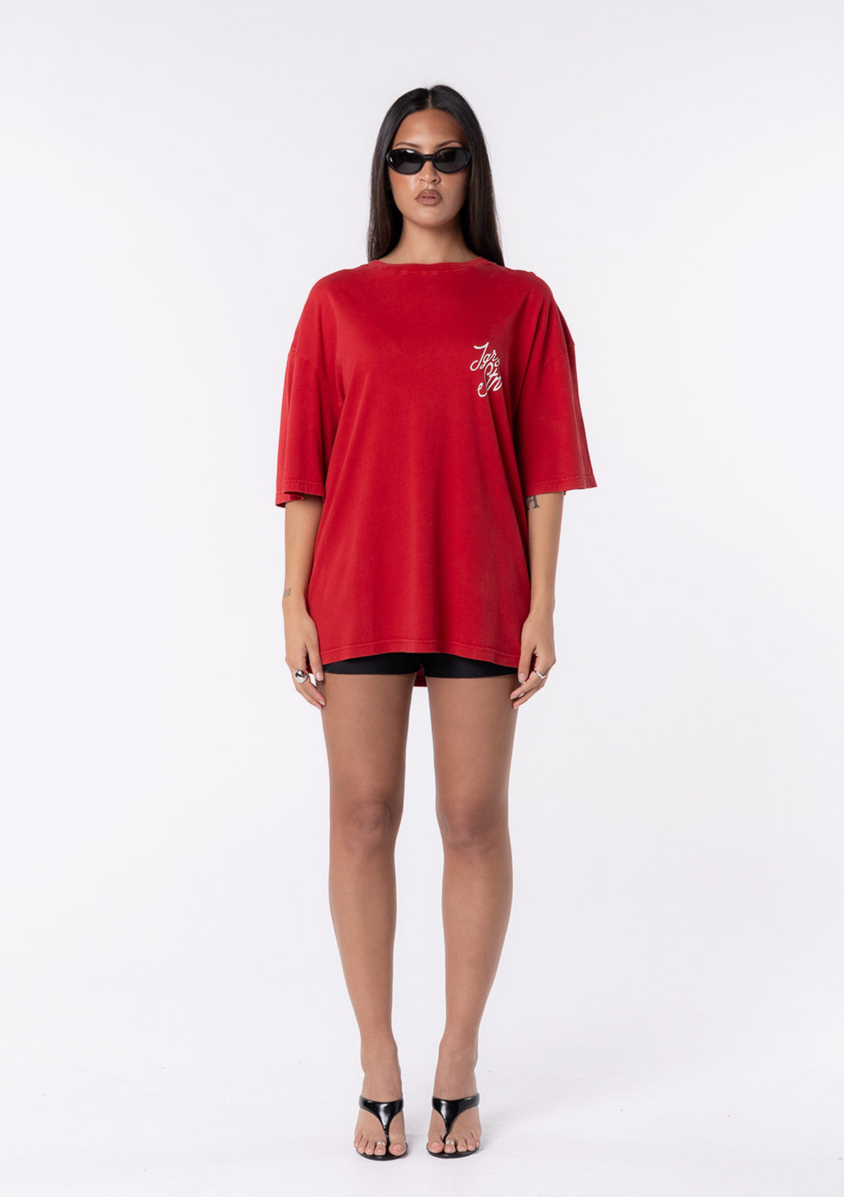 Red oversized graphic T-shirt – Tiger Oversized Tee, view 2 of 5
