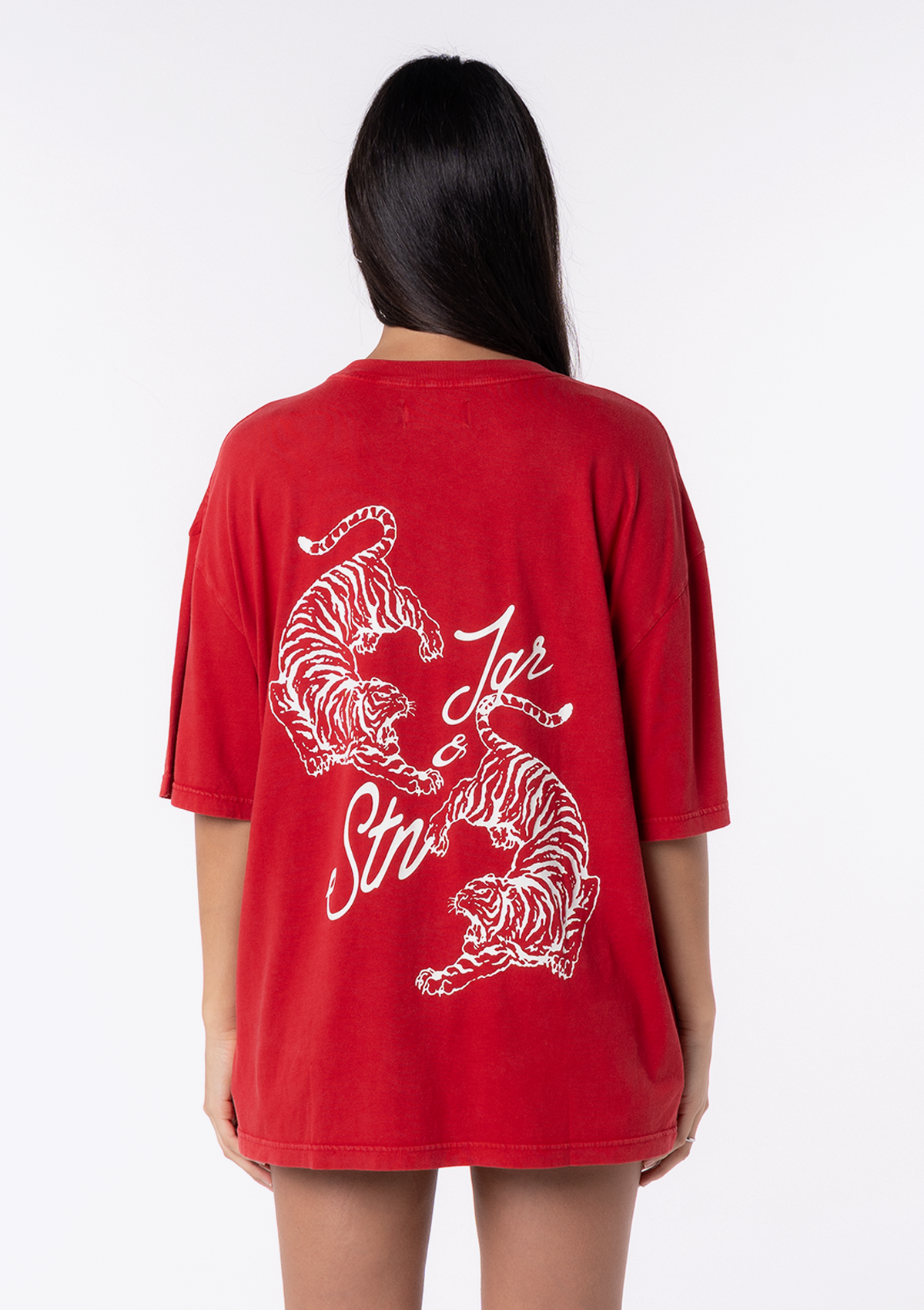 Red oversized graphic T-shirt – Tiger Oversized Tee, view 5 of 5