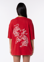 Red oversized graphic T-shirt – Tiger Oversized Tee, view 5 of 5