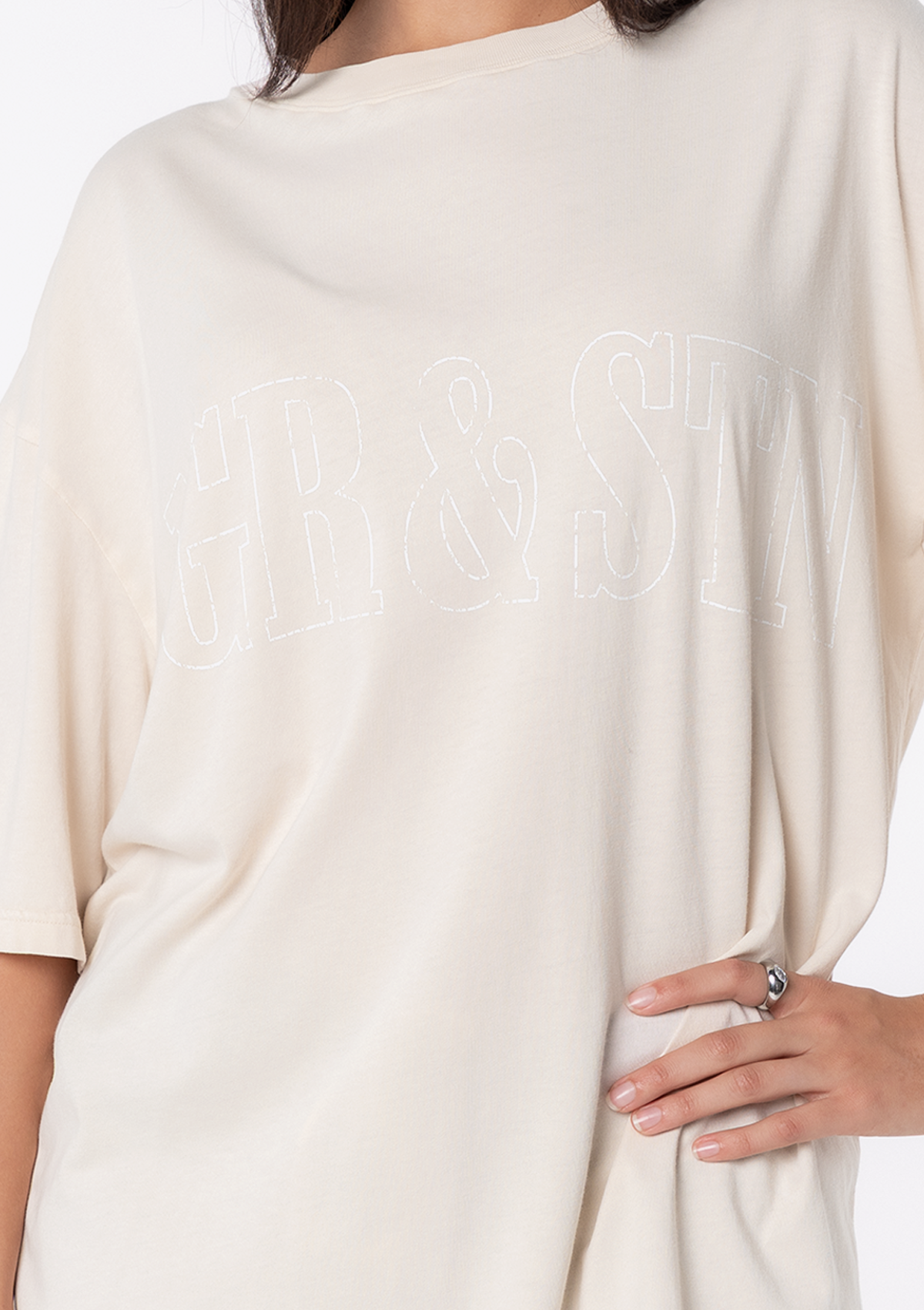 Cream oversized T-shirt – Arizona Oversized Tee, view 2 of 5