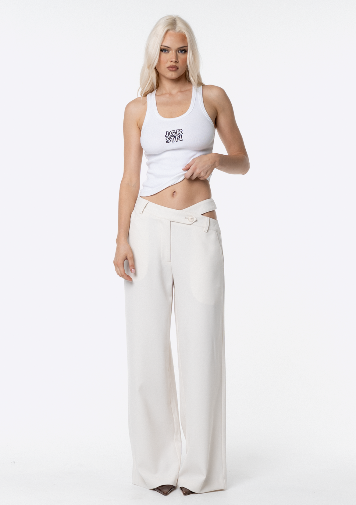 Frankie Asym Pants - Cream