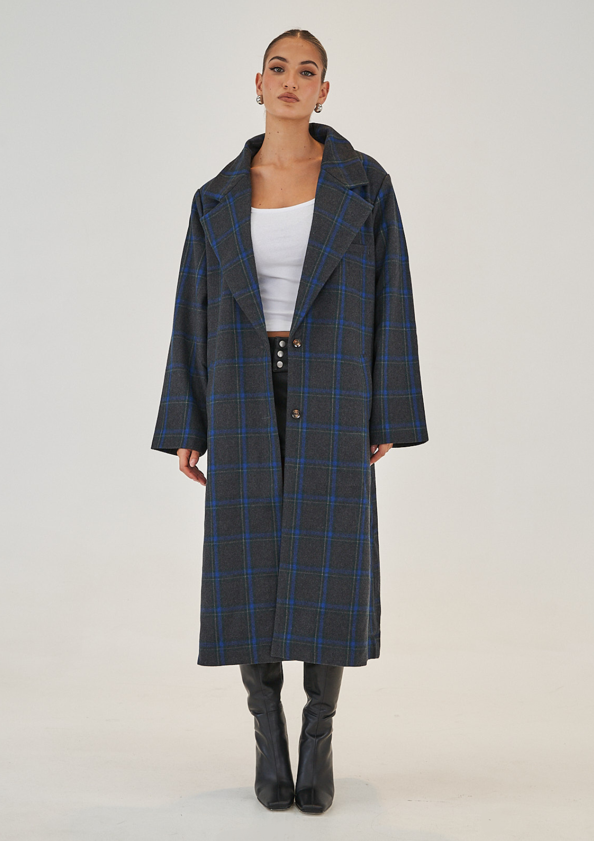 Stacey Coat - Blue Check