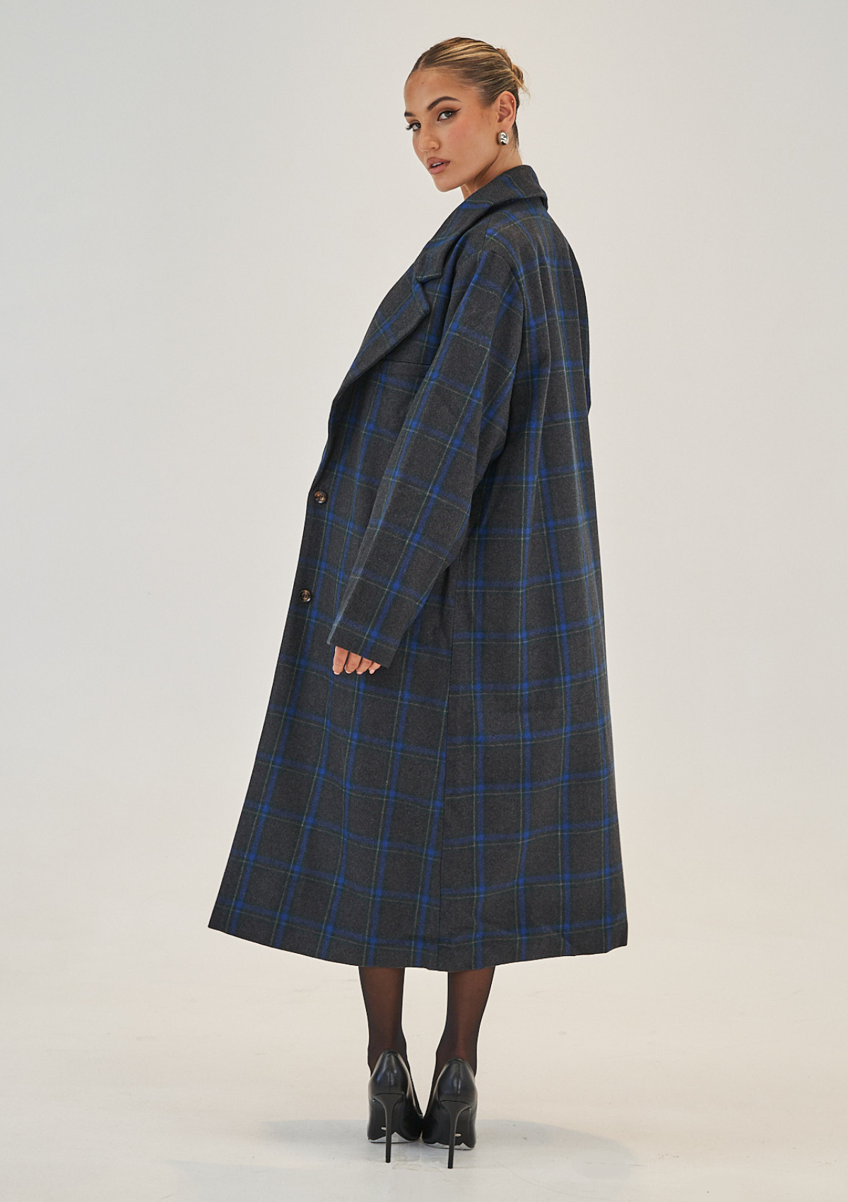 Stacey Coat - Blue Check