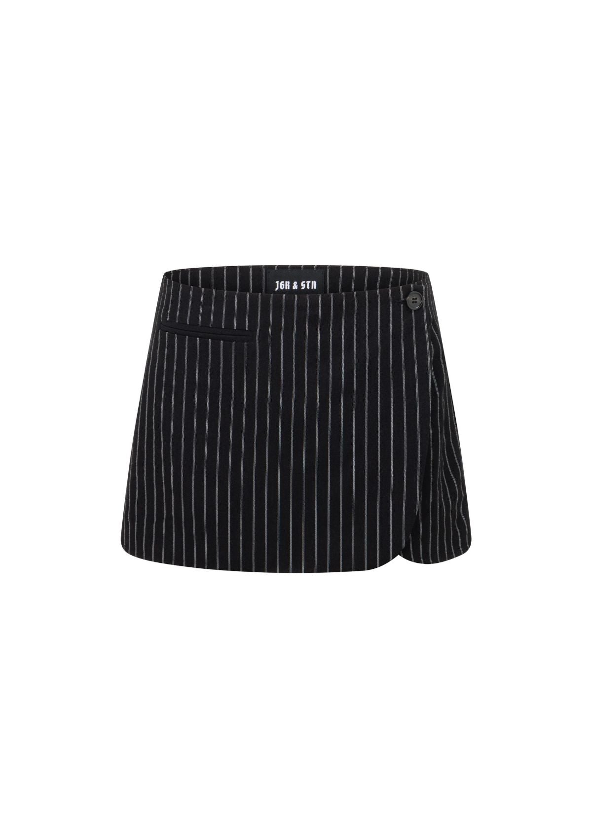 The Bella Micro Skirt - Black Pinstripe