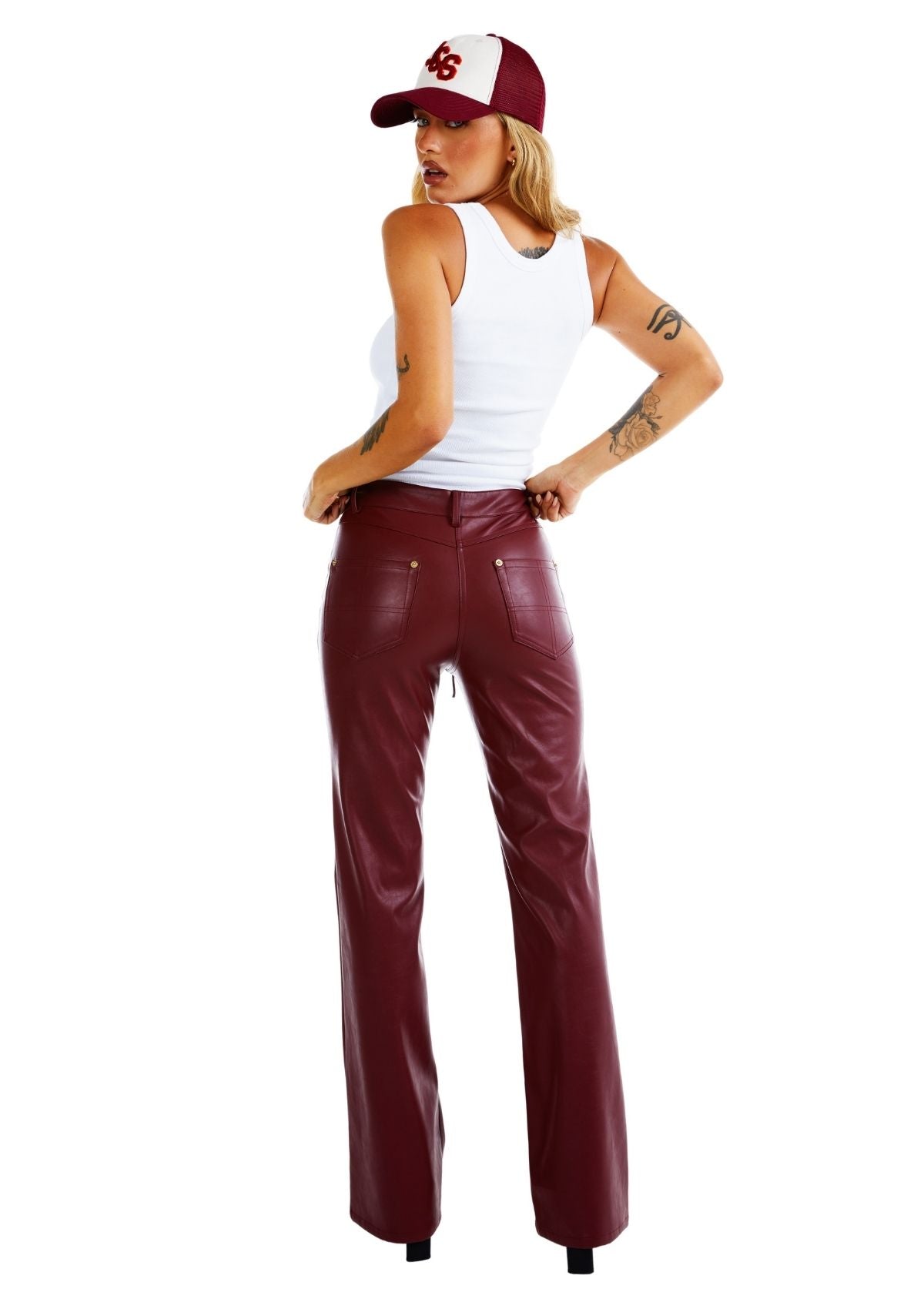 Jamin Leather® Bell Bottom Lace Up Leather Pants for Women #LP2071LK
