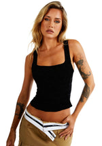 Abbey Corset Womens Black Corset Sheer Monogram Print Top