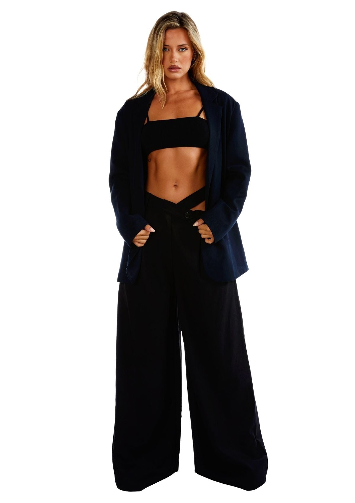 Frankie Oversized Blazer Womens Black Blazer Business Casual Streetstyle Outerwear