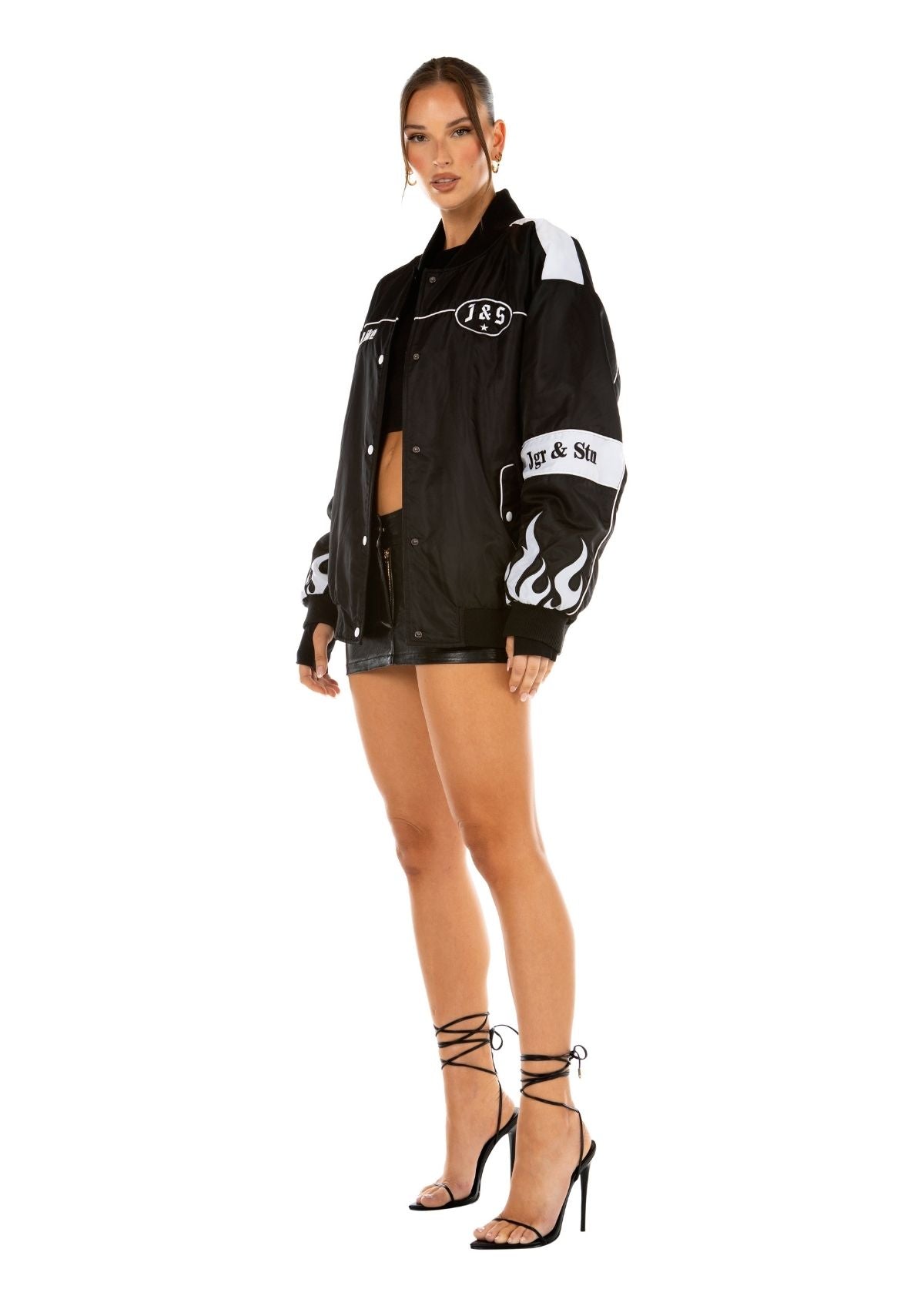 Ryder Moto Jacket Black Unisex Nylon Moto Jacket