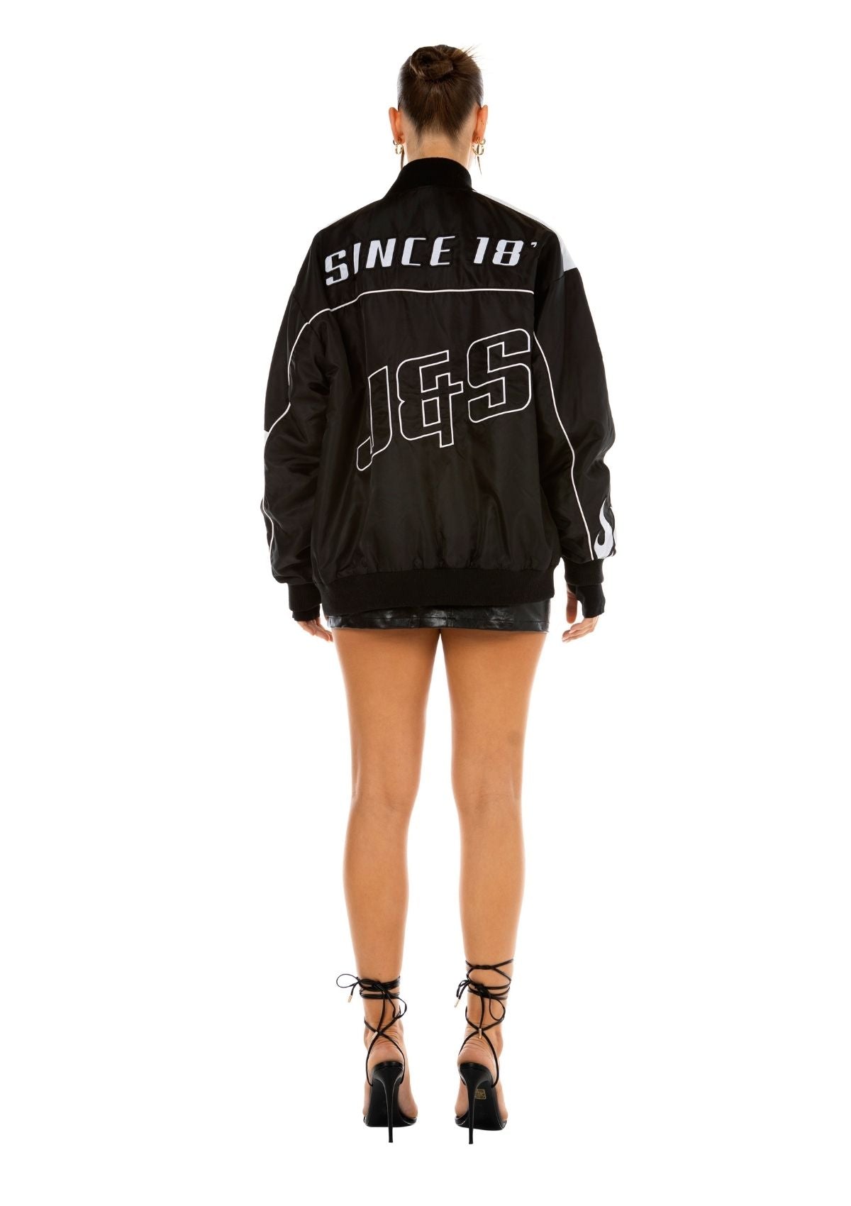 Ryder Moto Jacket Black Unisex Nylon Moto Jacket