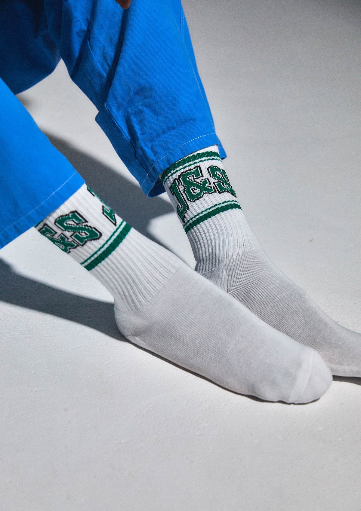 The Double Play Socks - White/Green
