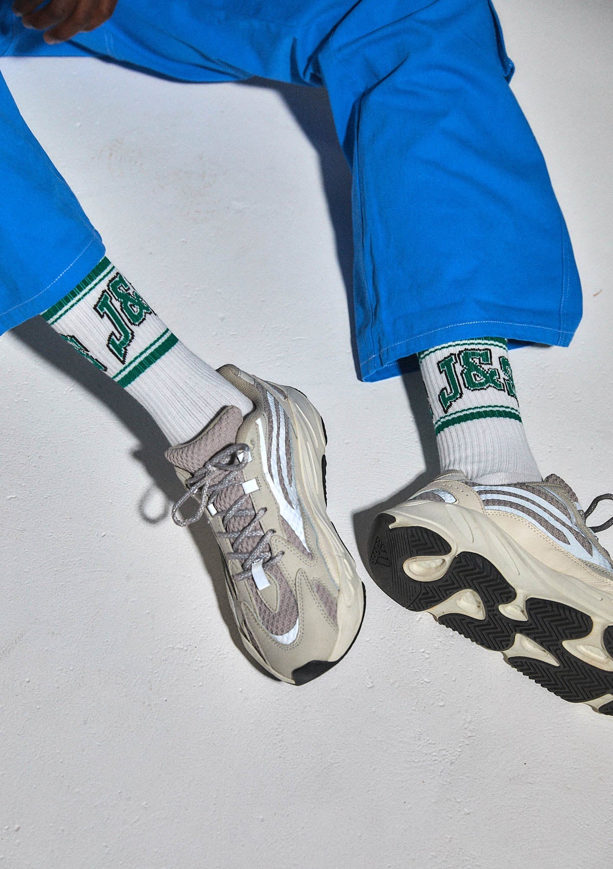 The Double Play Socks - White/Green